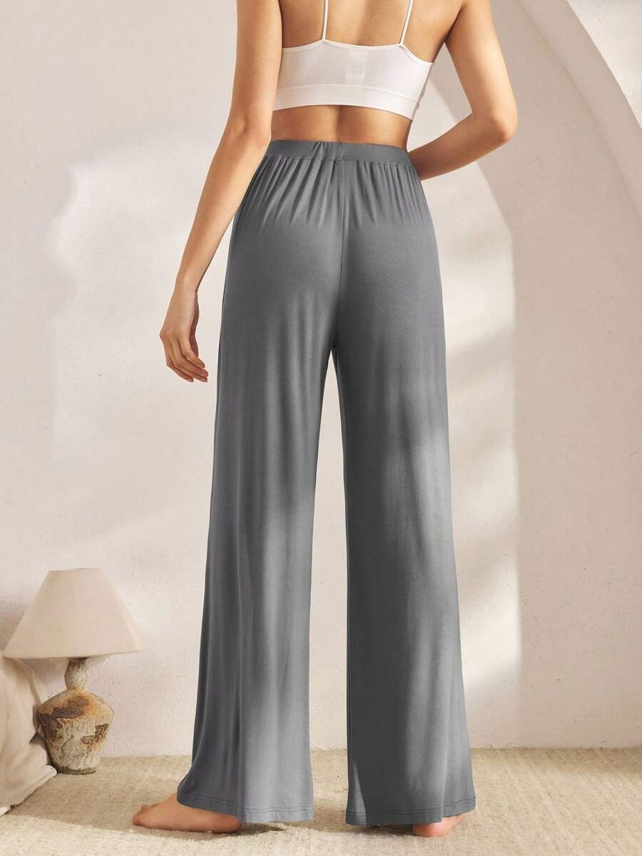 Ocili Leisure Comfortable Rayon Wide Leg Casual Pants-Melange Gray Holiday Season, Fall - Image 26