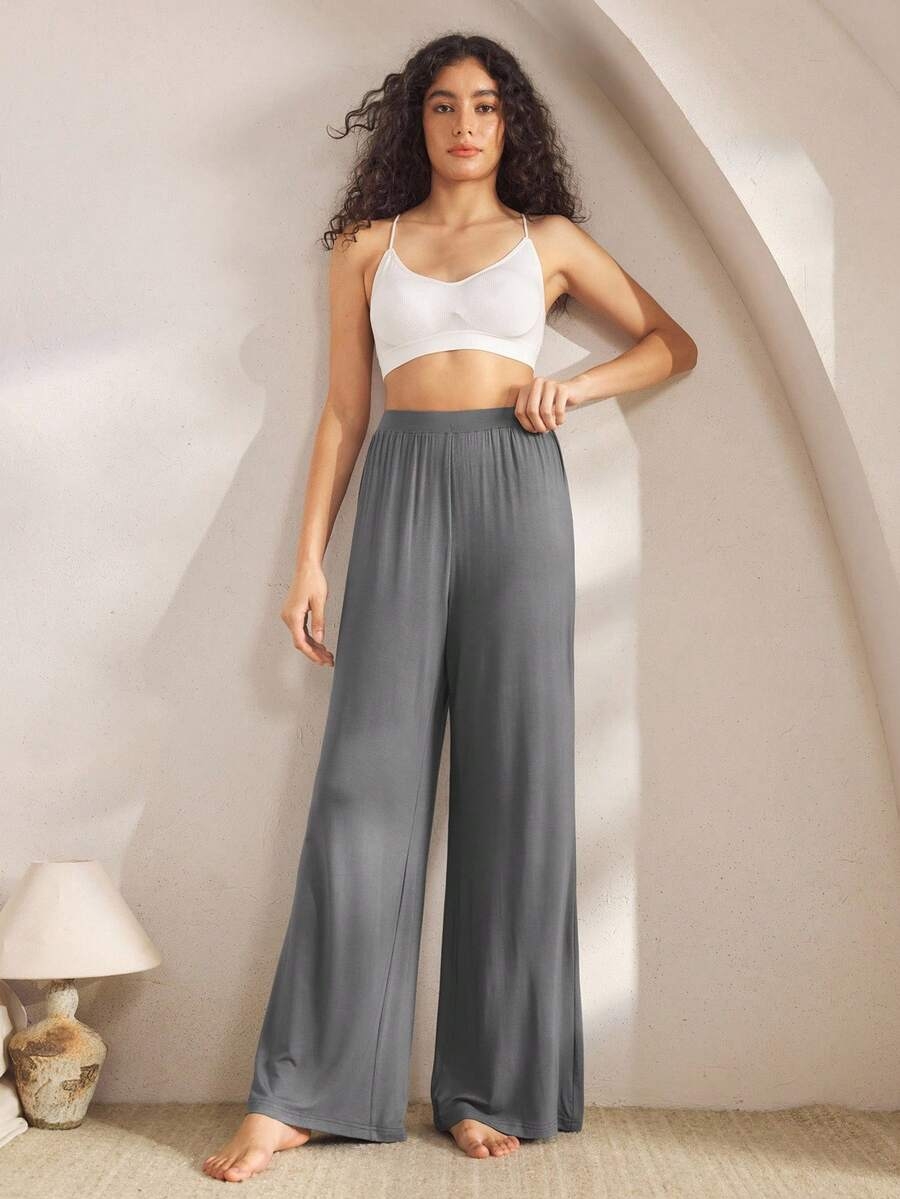 Ocili Leisure Comfortable Rayon Wide Leg Casual Pants-Melange Gray Holiday Season, Fall - Image 27