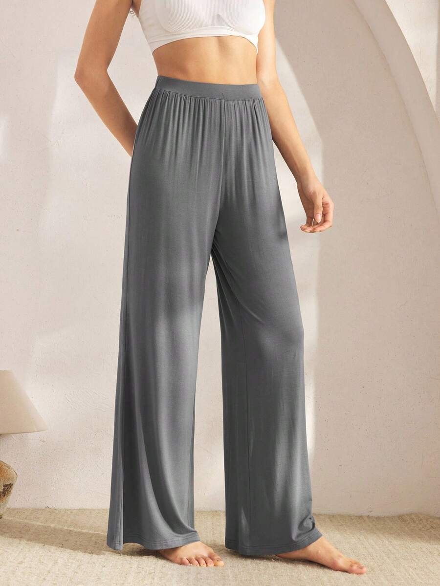 Ocili Leisure Comfortable Rayon Wide Leg Casual Pants-Melange Gray Holiday Season, Fall - Image 28
