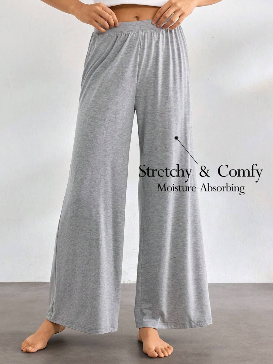 Ocili Leisure Comfortable Rayon Wide Leg Casual Pants-Melange Gray Holiday Season, Fall - Image 32