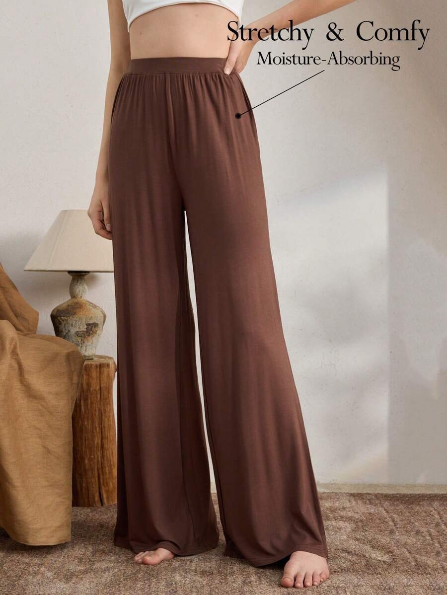 Ocili Leisure Comfortable Rayon Wide Leg Casual Pants-Melange Gray Holiday Season, Fall - Image 44