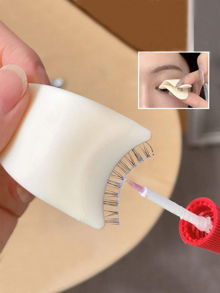 1pc Pink Plastic False Eyelashes Application Tool, Eyelash Tweezer & Glue Applicator,Makeup,Cheap,Room Decor,Vanity,Travel,Bedroom,Makeup Accessories,Eyelash Curler - Image 2