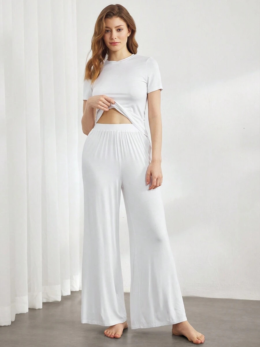 Ocili Leisure Comfortable Rayon Wide Leg Casual Pants-Melange Gray Holiday Season, Fall - Image 51