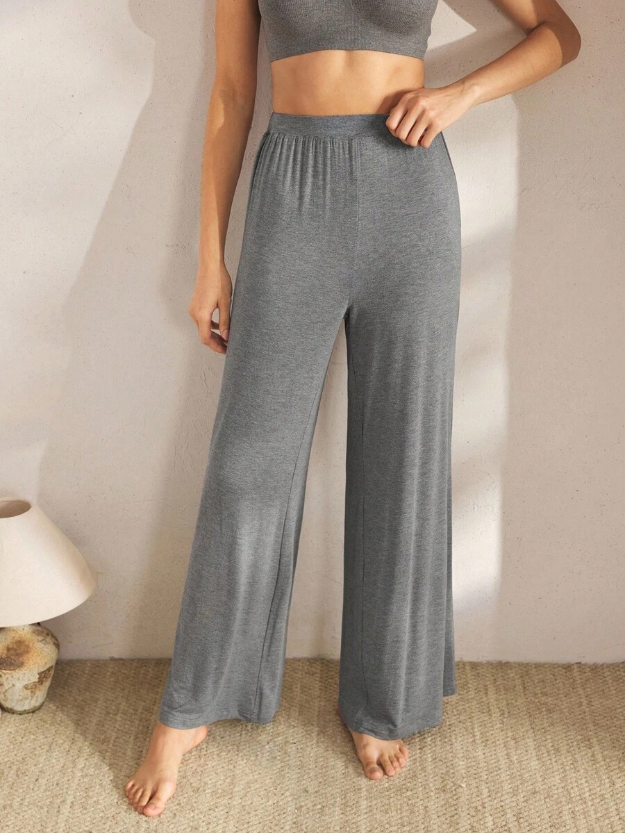 Ocili Leisure Comfortable Rayon Wide Leg Casual Pants-Melange Gray Holiday Season, Fall - Image 62