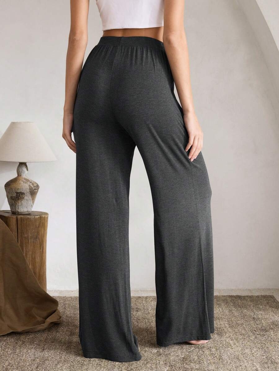 Ocili Leisure Comfortable Rayon Wide Leg Casual Pants-Melange Gray Holiday Season, Fall - Image 64