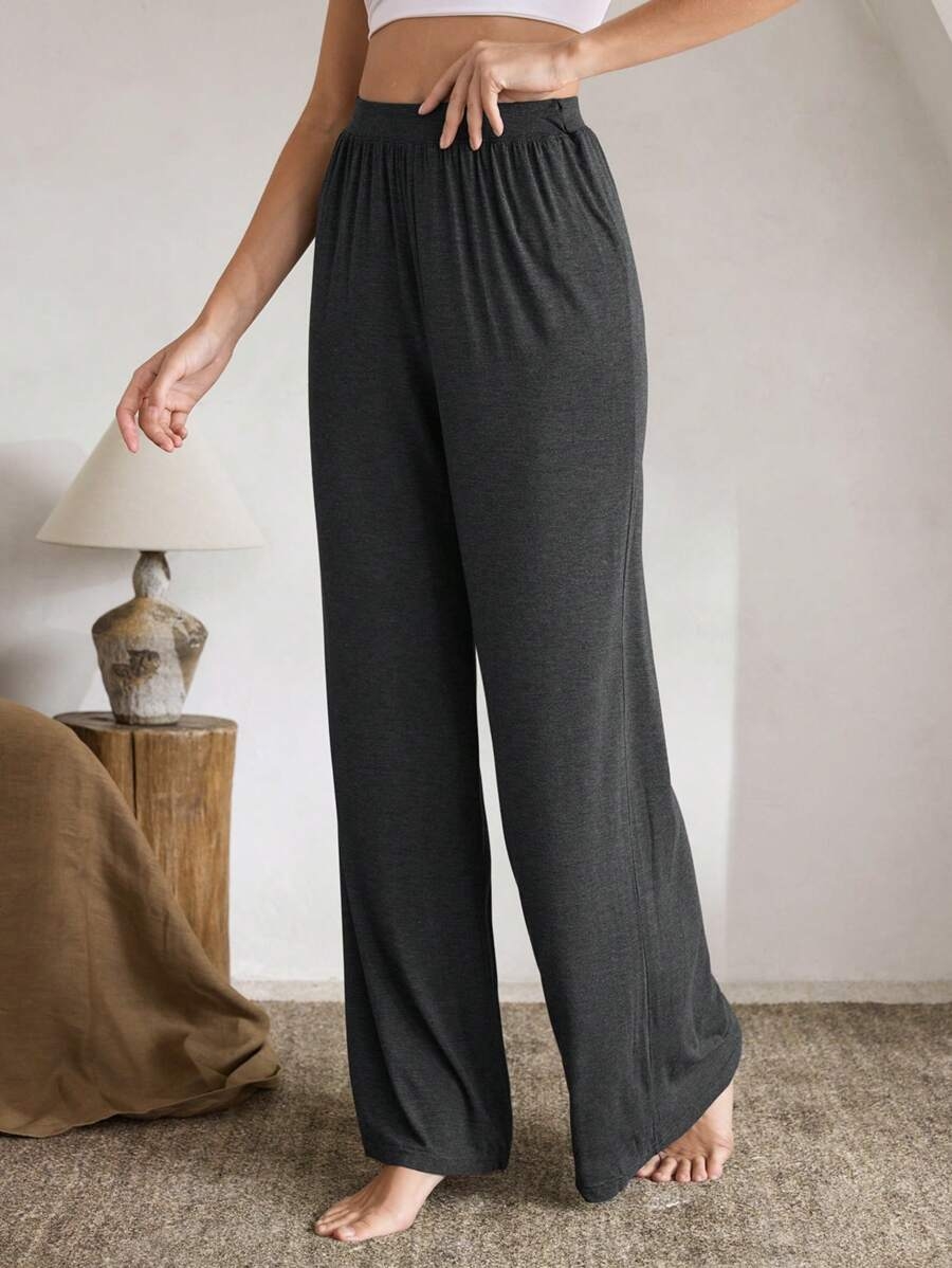 Ocili Leisure Comfortable Rayon Wide Leg Casual Pants-Melange Gray Holiday Season, Fall - Image 67