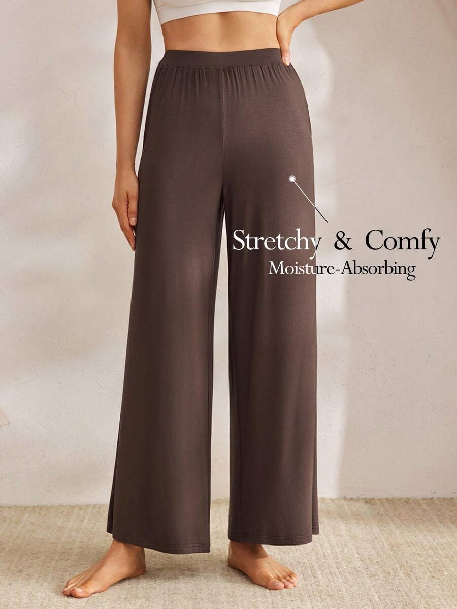 Ocili Leisure Comfortable Rayon Wide Leg Casual Pants-Melange Gray Holiday Season, Fall - Image 75