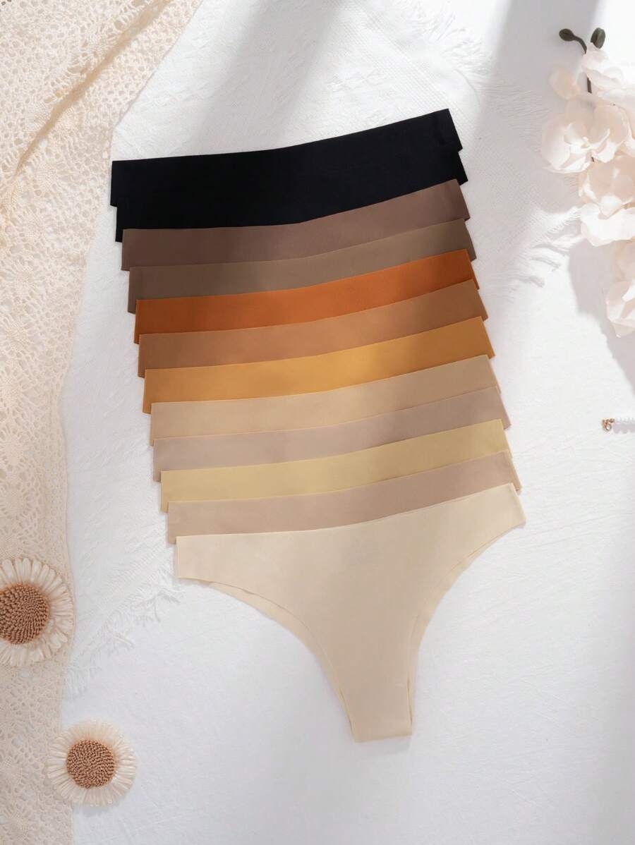 12pcs Women Multicolor Sexy Seamless Low Waist Comfortable Bikini Fitness Sports Briefs - Image 3