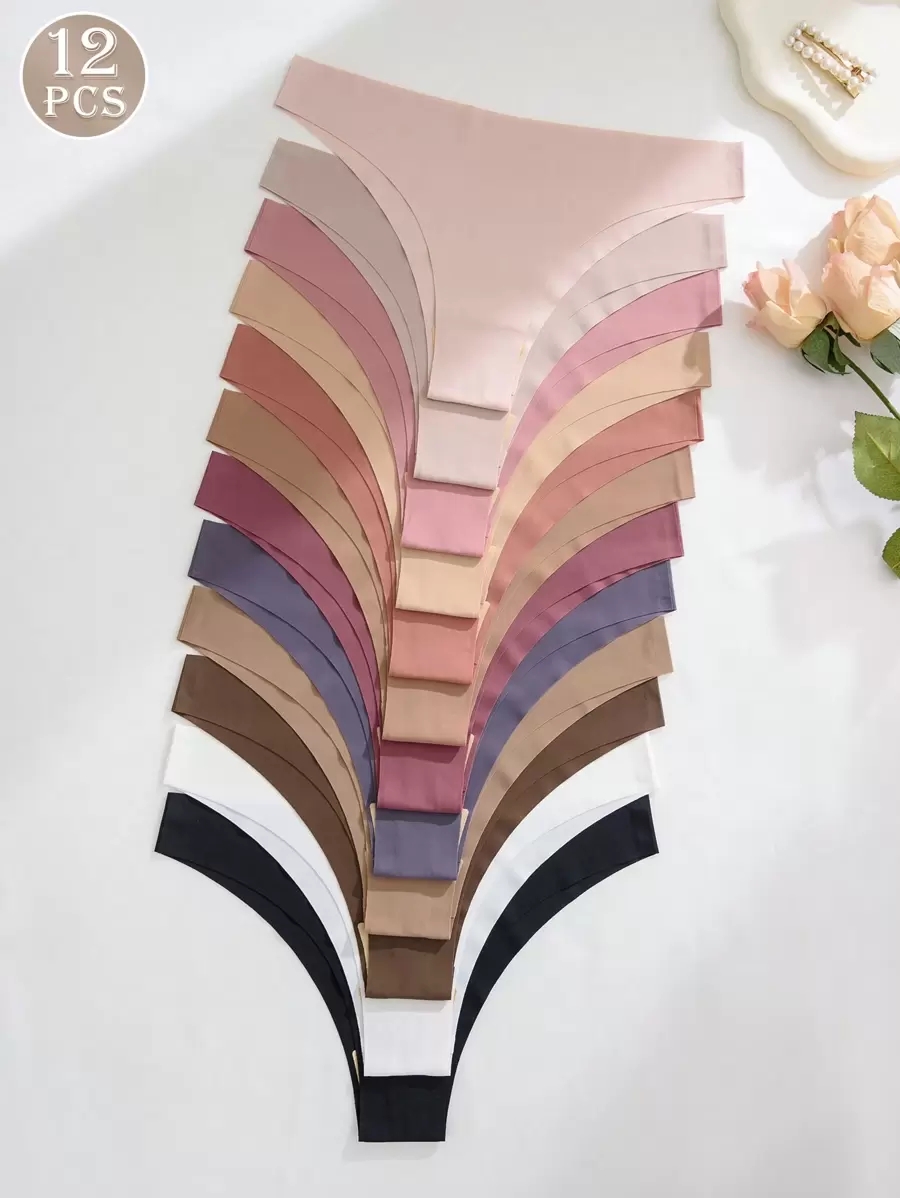 12pcs Women Multicolor Sexy Seamless Low Waist Comfortable Bikini Fitness Sports Briefs - Image 8