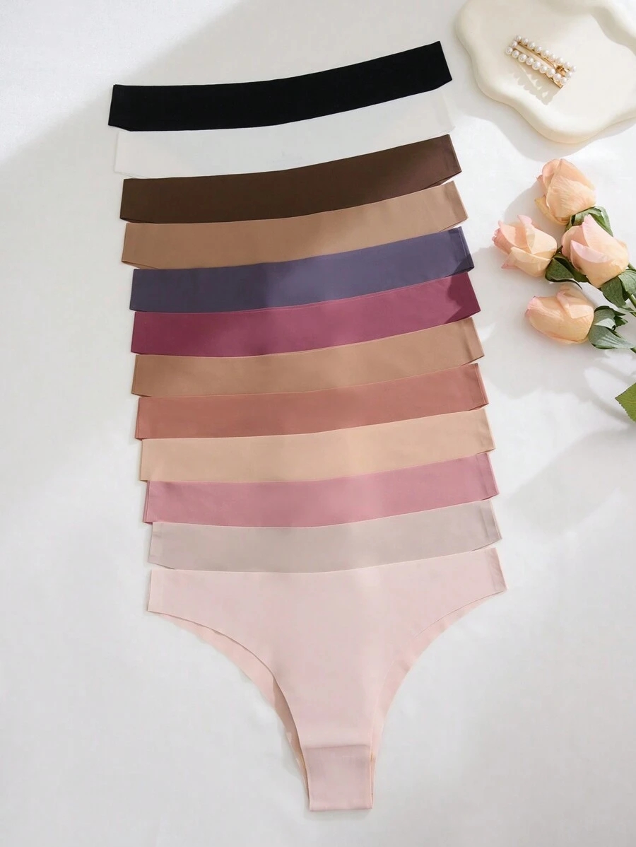 12pcs Women Multicolor Sexy Seamless Low Waist Comfortable Bikini Fitness Sports Briefs - Image 10