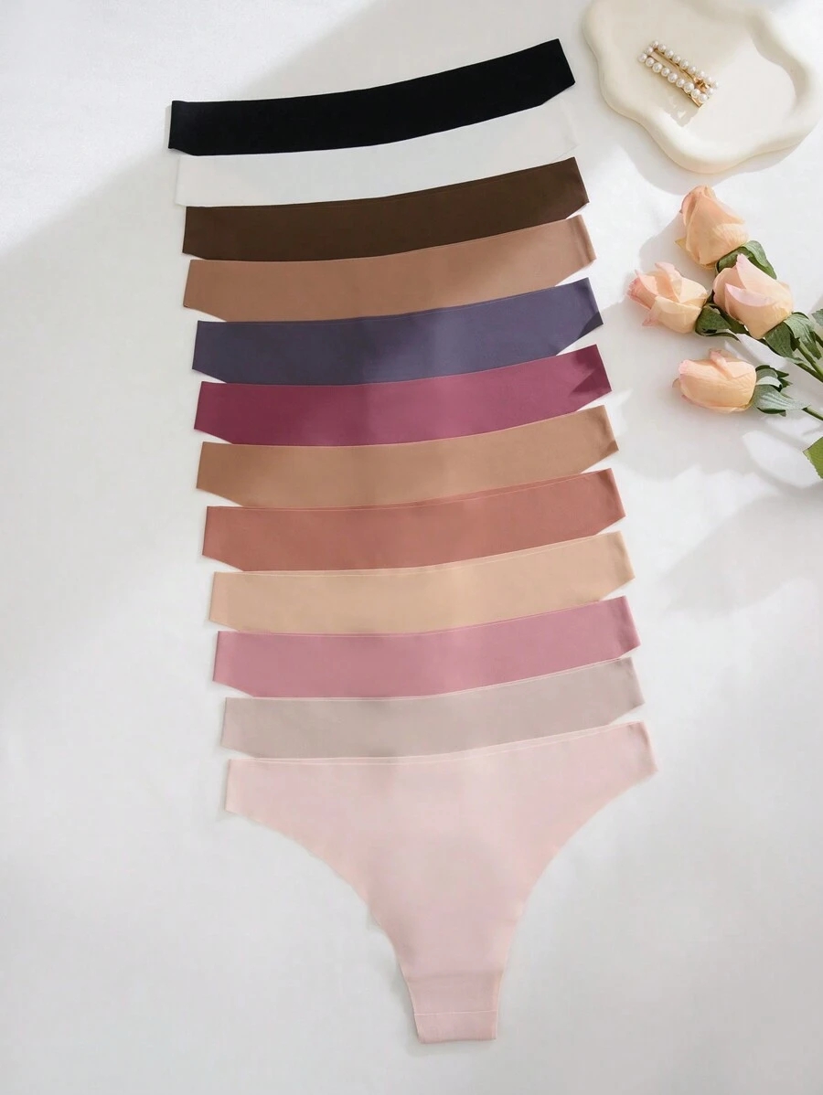 12pcs Women Multicolor Sexy Seamless Low Waist Comfortable Bikini Fitness Sports Briefs - Image 12