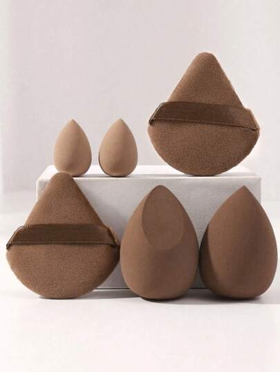 6pcs/1set Makeup Sponge Applicator Kit - Velvet Powder Puff, Concealer Sponge, Makeup Sponge, Makeup Blender Bathroom Decor Summer,Makeup,Cheap,Room Decor,Vanity,Travel,Bedroom,Makeup Accessories,Puff,Makeup Blender,Powder Puff,Makeup Sponge