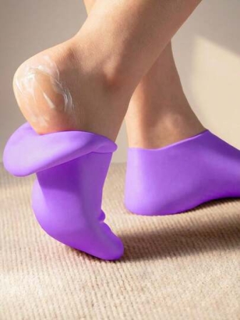 1pair Silicone Gel Moisturizing Socks For Foot Care, Prevent Cracking,Remove Dead Skin,Protective And Elastic Foot Care Socks