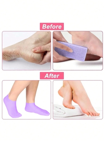 1pair Silicone Gel Moisturizing Socks For Foot Care, Prevent Cracking,Remove Dead Skin,Protective And Elastic Foot Care Socks - Image 5