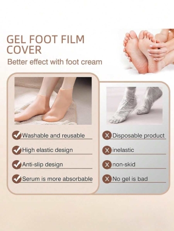 1pair Silicone Gel Moisturizing Socks For Foot Care, Prevent Cracking,Remove Dead Skin,Protective And Elastic Foot Care Socks - Image 7