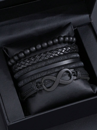 4-12pcs Casual Vintage Leather Adjustable Bracelet Set, Suitable For Men's Daily Wear, Birthday, Party, Date, Gift - Image 4