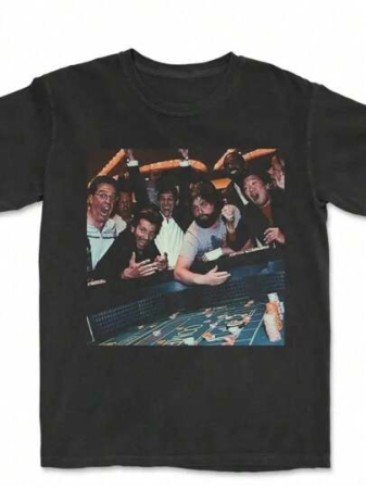 Vintage The Hangover Playing Poker Crewneck T-Shirt, Funny TheHangover Movie Tee Gift For Boyfriend Menswear Top Streetwear,Loose-Fit Unisex Style T-Shirts,Fashion,Doodle Style