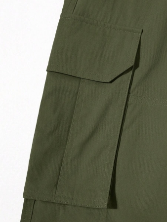 Manfinity Homme Men Solid Color Cargo Pants For Outdoor Camping, Fall - Image 8