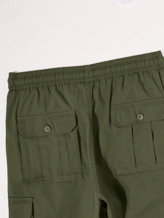 Manfinity Homme Men Solid Color Cargo Pants For Outdoor Camping, Fall - Image 9