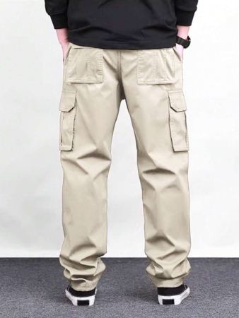 Manfinity Homme Men Solid Color Cargo Pants For Outdoor Camping, Fall - Image 11