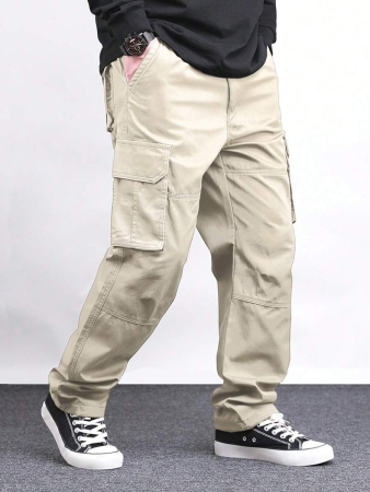 Manfinity Homme Men Solid Color Cargo Pants For Outdoor Camping, Fall - Image 14