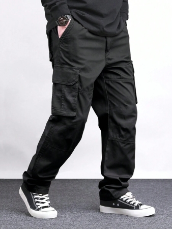 Manfinity Homme Men Solid Color Cargo Pants For Outdoor Camping, Fall - Image 22