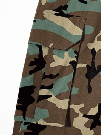 Manfinity Homme Men Solid Color Cargo Pants For Outdoor Camping, Fall - Image 46