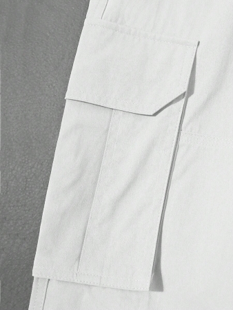 Manfinity Homme Men Solid Color Cargo Pants For Outdoor Camping, Fall - Image 58