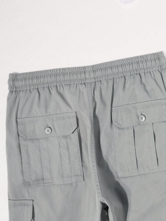 Manfinity Homme Men Solid Color Cargo Pants For Outdoor Camping, Fall - Image 67