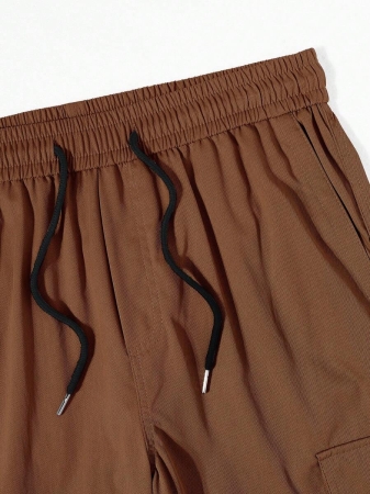 Manfinity Homme Men Solid Color Cargo Pants For Outdoor Camping, Fall - Image 89