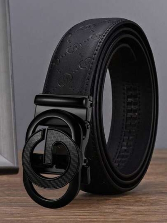 1 Piece Of Men's Letter Alloy Automatic Buckle Fashion Belt. This Selected 47-Inch Men's Belt Features A Unique, And Versatile Design, Suitable For High-End Business Occasions. It Is An Excellent Choice For Daily Wear And Office Use - Also A Great Holiday Gift.