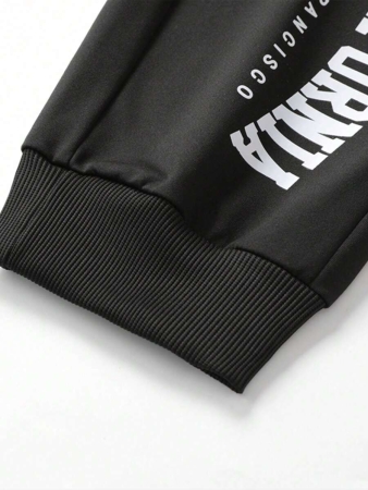 Men's Drawstring Sweatpants, Thin Elastic Waist Sports Pants With Letter Print, Breathable And Fashionable, Suitable For Autumn/Winter - Image 5