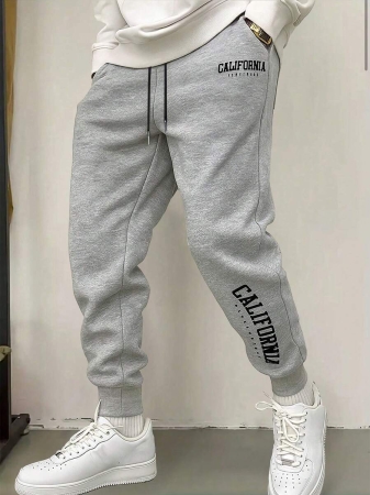 Men's Drawstring Sweatpants, Thin Elastic Waist Sports Pants With Letter Print, Breathable And Fashionable, Suitable For Autumn/Winter - Image 6