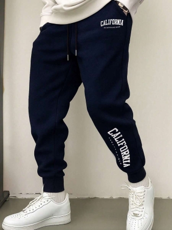 Men's Drawstring Sweatpants, Thin Elastic Waist Sports Pants With Letter Print, Breathable And Fashionable, Suitable For Autumn/Winter - Image 12