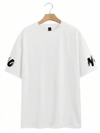Manfinity EMRG Men's Letter Print Round Neck Short Sleeve Casual T-Shirt, Summer Graphic Tees Men Streetwear Graphic Tees Back Design Men No Risk No Story Shirts - Image 6