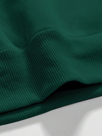 Manfinity Homme Loose Men's Hooded Long Sleeve Sweatshirt With Finger Pattern, For Fall Winter - Image 12