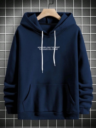 Manfinity Homme Loose Men's Hooded Long Sleeve Sweatshirt With Finger Pattern, For Fall Winter - Image 15