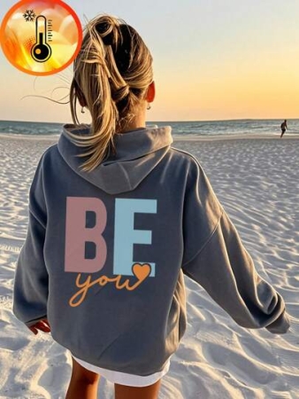 1pc Tween Girl Thermal Lined Hooded Sweatshirt, Warm Winter Youth Clothing, Suitable For Children, Autumn/Winter Long Sleeve Top, Y2K/Casual/Stylish/Daily/Streetwear/Holiday/School/Girly/Cute