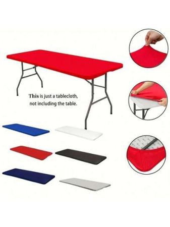 BRISCOES HOMEWARE Stretchable Polyester Tablecloth - Washable, Wrinkle-Resistant Rectangular Cover For Dining & Kitchen Parties