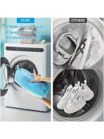 Durable Shoe Washing Bag Suitable For All Shoe Types - Sturdy Polyester Zipper Closure, Plush Lining Interior Protective Laundry Bag, Reusable, Great For Athletic, Sneakers And Casual Shoes - Image 3