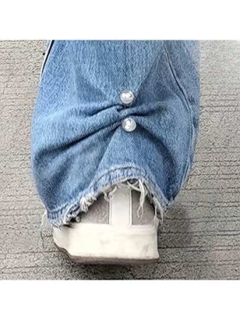 2pcs Pearl Jeans Ankle Clip, Chest Anti Light Needle, Anti Stepping Slipper Buckle, Pants Length Adjuster