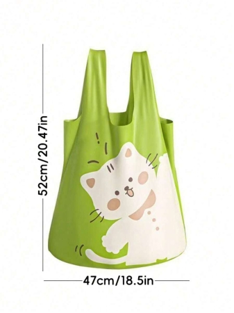 50 Extra-Thick Garbage Bags Cute Green Cat-Shaped Garbage Bags Portable Household Garbage Bags With Mugwort Fragrance Large Kitchen Garbage Bags For Food Waste Economical And Practical Cleaning Bags - Image 3