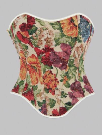 1pc Monet Garden Floral Corset Bustier Top, Vintage Jacquard Retro Shapewear Top, Bustier Crop Top For Formal Occasion, Suitable To Match