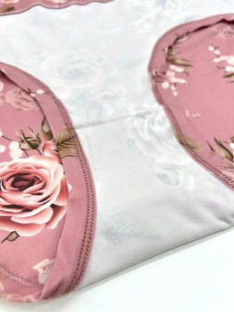6pcs/Pack Rose Print Soft Milk Silk Plus Size Women Underwear - Image 11