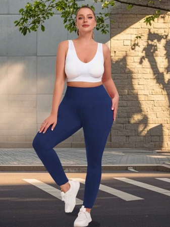 Women's Plus Size Leggings With Pockets Stretchy Yoga Pants Tummy Control High Waist Workout Leggings - Image 21