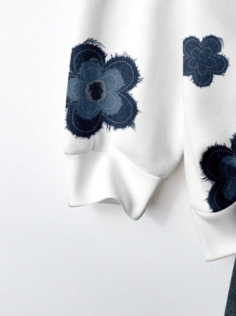 EMERY ROSE Plus Size Women Casual Maple Leaf Print Sweatshirt, Autumn/ Winter Fall Tops Earthy Clothes Women - Image 15