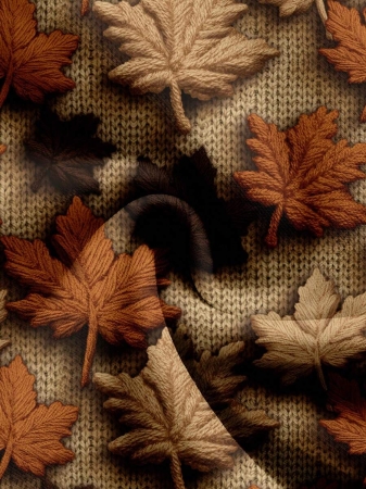 EMERY ROSE Plus Size Women Casual Maple Leaf Print Sweatshirt, Autumn/ Winter Fall Tops Earthy Clothes Women - Image 23