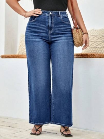 EMERY ROSE Plus Size Casual Versatile Loose Straight Leg Boyfriend Jeans