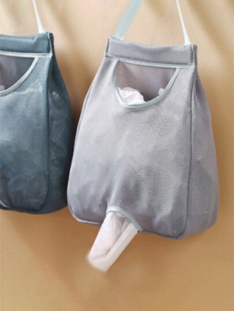 1pc Trash Bag Organizer, Plastic Bag Wall Mount Bag, Mesh Storage Bag, Plastic Bag Holder Dispenser, Kitchen Tools