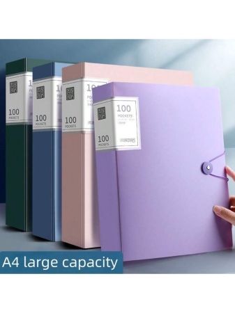 60-Pockets A4 File Folder, Suitable For A4 Size Documents Like Exam Papers, Made Of PP Material, Transparent & Waterproof, Convenient For Home, School, Office Document Storage And Organization, Great For Back To School - Image 13